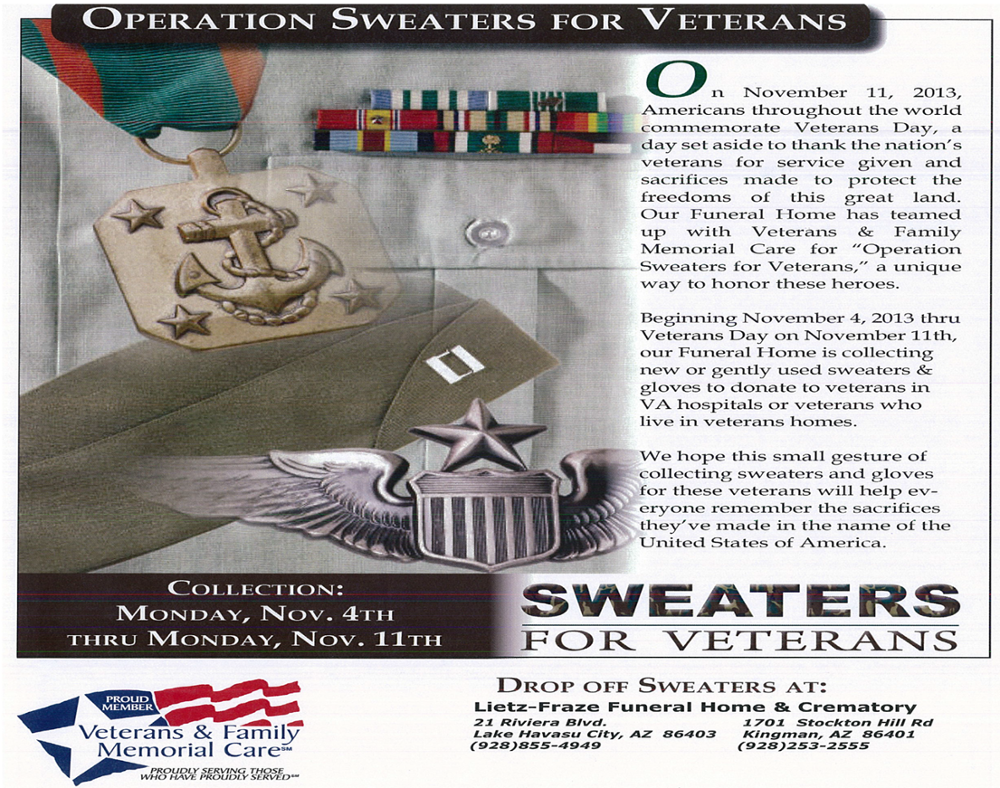Operation Sweaters for Veterans