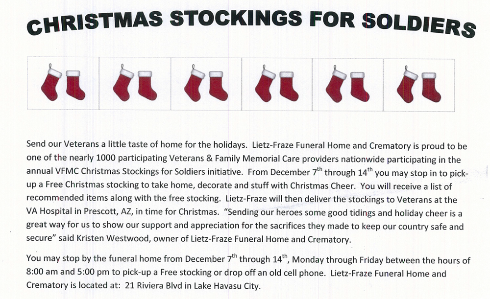 Christmas Stockings for Soldiers